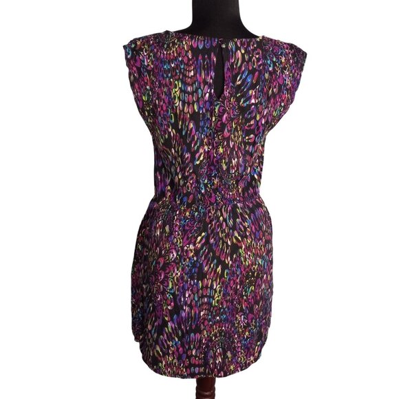 Delias Size M Dress Womens Mini Multicolor Rayon Sleeveless Tunic Pockets - Picture 3 of 9